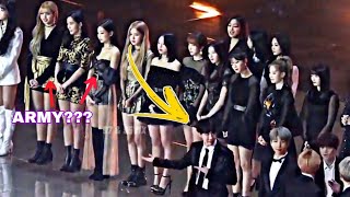 BLACKPINK REACTION TO BTS GDA 2019 OPENING  WITH DIFFERENT ANGLES [upl. by Yelloh117]