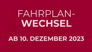 Fahrplanwechsel Dezember 2023  Zusätzliche Bus und Zugverbindungen [upl. by Noek337]