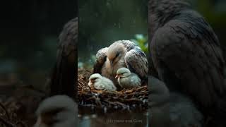 Dove Nestled In a Large Tree with Chicks mother birds pigeon dove trending [upl. by Eelrebma]