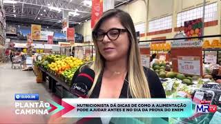 Nutricionista dá dicas para uma alimentação saudável antes da prova do ENEM [upl. by Aiyekal]