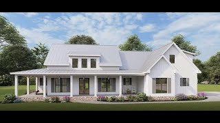 MODERN FARMHOUSE PLAN 04100263 WITH INTERIOR [upl. by Amathiste]