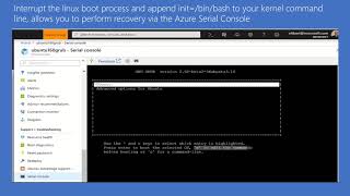 Azure Serial Console for Linux recovery using GRUB [upl. by Wurst]