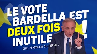 Éric Zemmour sur BFMTV  Le vote Bardella est deux fois inutile [upl. by Lyell737]