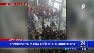 María Agüero lanzan huevos a congresista tras su visita a un colegio en Arequipa 22 [upl. by Oalsinatse428]