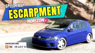 FORZA HORIZON 5  ESCARPMENT Speed Trap  B 700 VW GOLF R 14 [upl. by Kegan964]