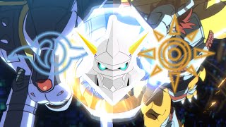 Omegamon Warp evolution Sequence from Agumon amp Gabumon  Digimon Adventure 2020  オメガモン [upl. by Rancell]