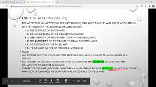 Liabilities Presentment for Acceptance Acceptance Presentment for Payment [upl. by Howland]