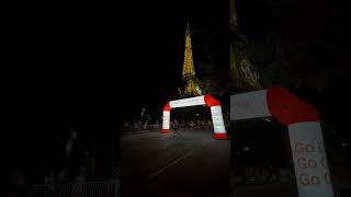 Marathon Pour Tous Paris finishing point LIVE with a Stunning view toureiffel paris2024 [upl. by Ocer]