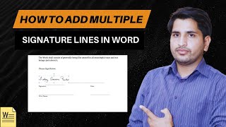How to Add Signature Linens in Word document [upl. by Qidas]