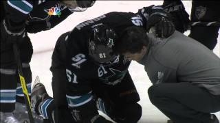 Justin Braun injury in 1st May 26 2013 LA Kings vs SJ Sharks NHL Hockey [upl. by Mcgill]