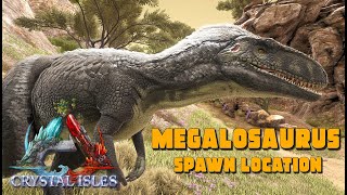 ARK Crystal Isles  MEGALOSAURUS Spawn Location [upl. by Madel]