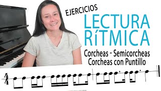 EJERCICIOS rítmicos con CORCHEAS y SEMICORCHEAS  Aprende Música [upl. by Aramoix]