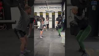 Synchro Overhead Squats gymworkout crossfitter crossfit athlete hybrid strong weightlifting [upl. by Cyprian342]