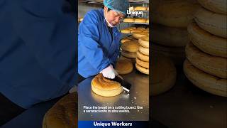 The process of bread cutting  The workers do their job perfectly  machine shorts [upl. by Aelram]