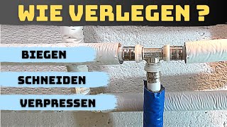 Wasserleitung verlegen  verlängern  Pressfitting TStück mit Alu Verbundrohr verpressen Teil 2 [upl. by Anomar142]