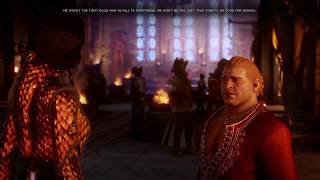 Dragon Age Inquisition Varric on Hawkes survival Sebastian Romance [upl. by Ennylhsa285]