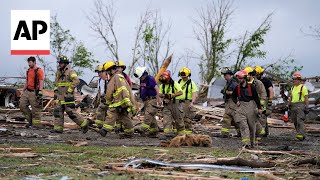 Authorities conducting search rescue after tornado slams Greenfield Iowa [upl. by Yessak]