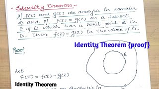 Identity Theorem proof  Complex Analysis  Hindi [upl. by Gable]