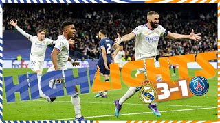 HIGHLIGHTS  Real Madrid 31 PSG  UEFA Champions League [upl. by Nylirrej310]