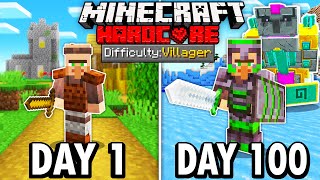 I Survived 100 Days as a VILLAGER in Hardcore Minecraft Here’s What Happened [upl. by Norrahc]