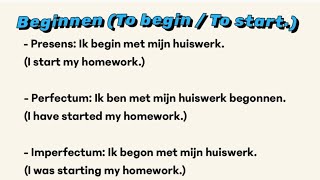 Deel 3 Leer Nederlandse werkwoorden met voorbeelden Presens Perfectum İmperfectum  Learn Dutch [upl. by Grishilda]