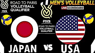 JAPAN vs USA │PARIS 2024 MENS VOLLEYBALL OLYMPIC QUALIFIER TOURNAMENT LiveScore [upl. by Price]