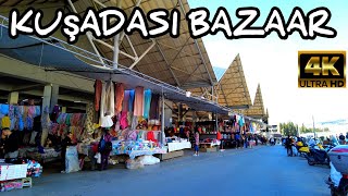 KUŞADASI TÜRKİYE BAZAAR  KUŞADASI MARKET  19 April 2023  4k UHD 60fps  Wanderlust Feet Vlog [upl. by Yeliah]