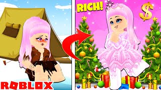 POOR To RICH Christmas Challenge In Adopt Me Roblox Adopt Me [upl. by Akinirt220]