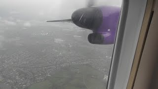 Flybe Dash 8 Q400 London Heathrow to Newquay Full Flight Windy landing [upl. by Ailerua]