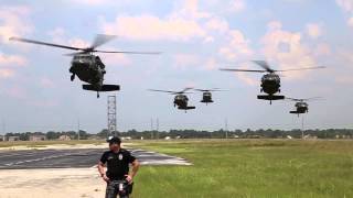 Army Black Hawk Helicopters Landing at Johnson Space Center [upl. by Schilling]