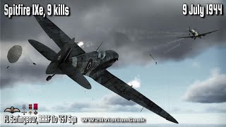 Spitfire IXe 9 kills Intercept Fallschirmjäger Raid  Ace in a Day  WW2 Air Combat Flight Sim [upl. by Burack923]