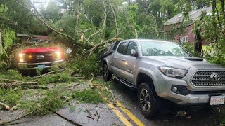 Cleanup continues after 2 tornadoes touch down in Massachusetts [upl. by Yanahc]