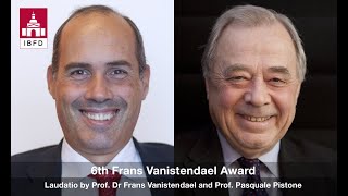 6th Frans Vanistendael Award  Laudatio by Prof Dr Frans Vanistendael and Prof Pasquale Pistone [upl. by Tnafni807]