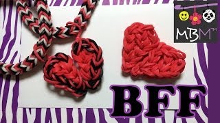 Rainbow Loom Charms Best Friend Half Hearts BFF [upl. by Elsie]