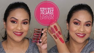 Swatches amp Review  Nykaa Matte To Last Mini Liquid Lipsticks [upl. by Geraint269]