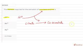 The element required for the activation of aconitase enzyme is [upl. by Nailimixam]