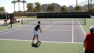 Andy Murray and Richard Gasquet Practice Serves 2012 BNP Paribas Open [upl. by Curt]