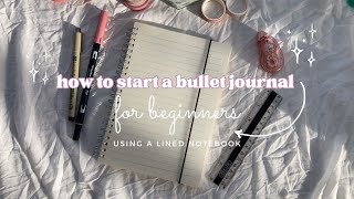 how to start a bullet journal ❀ for beginners 🍡 lined notebook [upl. by Eimyaj]