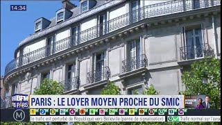 1065 euros  mois  A Paris le loyer moyen approche le niveau du Smic [upl. by Holofernes601]