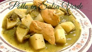 Como hacerPOLLO EN SALSA VERDE CON NOPALES Y PAPAS RECETA RAPIDA ♥♥Cocina Tradicional Mexicana [upl. by Findley]