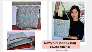 Dewy Crossbody Bag  Sewing Tutorial  With adjustable strap and recessed zipper [upl. by Sherurd]