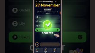 City Holder Daily quiz  27 November  City Holder daily quiz questions answer video [upl. by Salene]