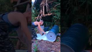 bushcraft build camp camping survival shelter wildlife skills lifehacks forest [upl. by Newbold]