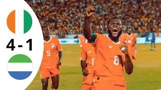 CÔTE DIVOIRE VS SIERRA LEONE  4  1  HIGHLIGHTS amp GOALS  CAN MAROC 2025 [upl. by Sivartal]