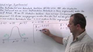Beidseitiger Hypothesentest über Normalverteilung berechnen Beispiel 6  W2007 [upl. by Inavoj]
