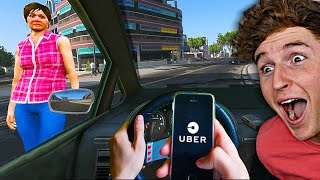 I Became An UBER DRIVER In GTA 5 GTA 5 Mods [upl. by Nivri]