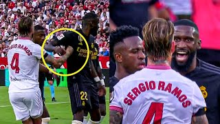 Sergio Ramos vs Rudiger Fight During Real Madrid and Sevilla [upl. by Sauder]