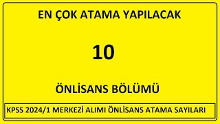 20241 KPSS ATAMASI  EN ÇOK ATANACAK ÖNLİSANS BÖLÜMLERİ  İLK 10 EN ÇOK ATANAN 2 YILLIK BÖLÜMLER [upl. by Rehprotsirhc]