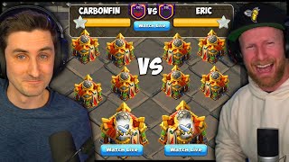 1st OFFICIAL Max Town Hall 16 WAR  CarbonFin vs Eric [upl. by Inat]