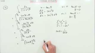 2014 SQA Advanced Higher Maths no12  Integration by sustitution [upl. by Krys]